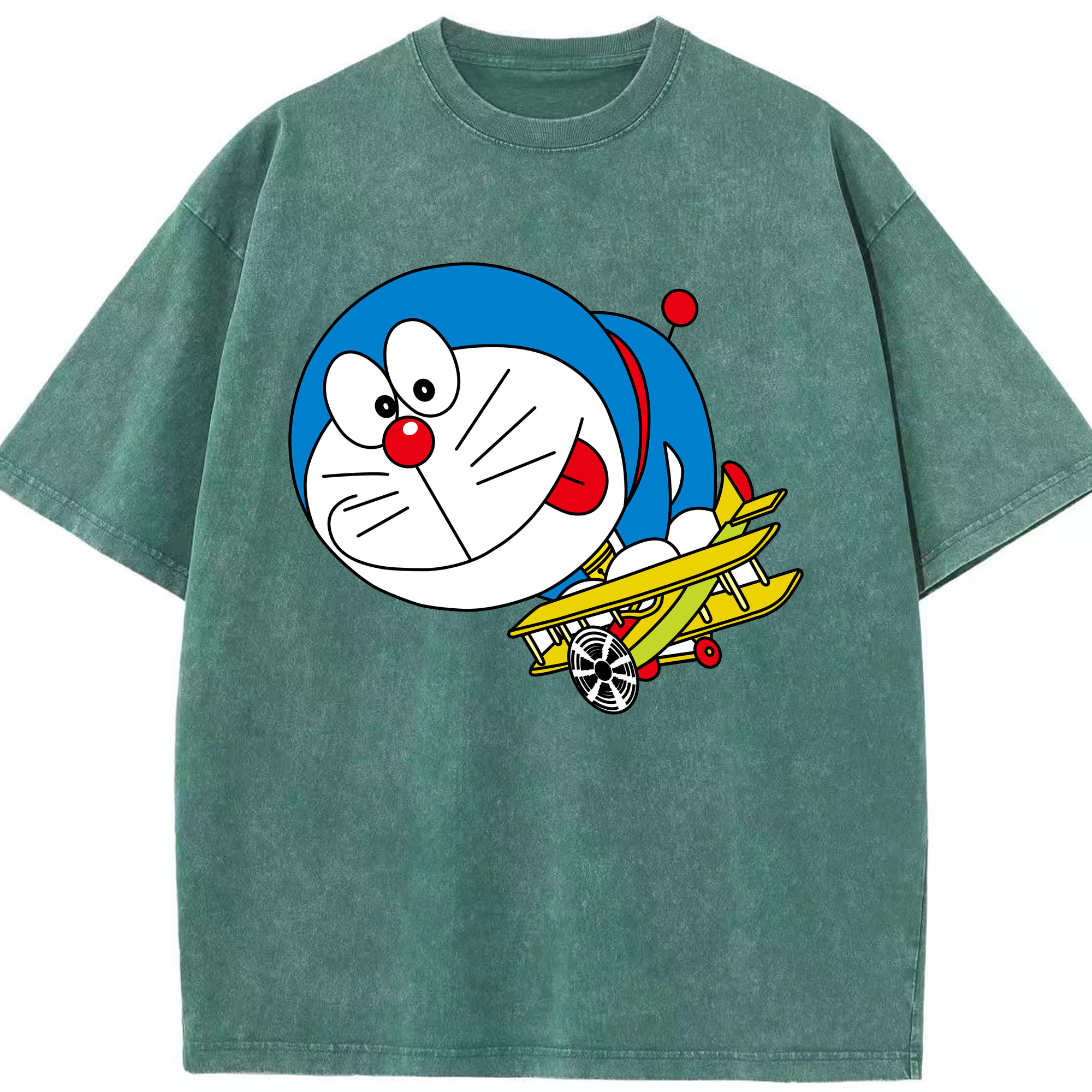 （画像用） ドラえもん Doraemon 綿100% ヴィンテージ風 半袖Tシャツ（フロントプリント）